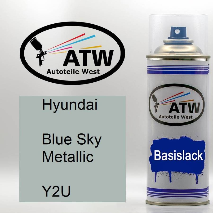 Hyundai, Blue Sky Metallic, Y2U: 400ml Sprühdose, von ATW Autoteile West.